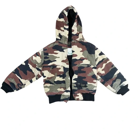 Kids Camouflage Walls Canvas Chore Coat, Blizzard Pruf, Fleece Lined, Heavy Duty - Picture 1 of 8
